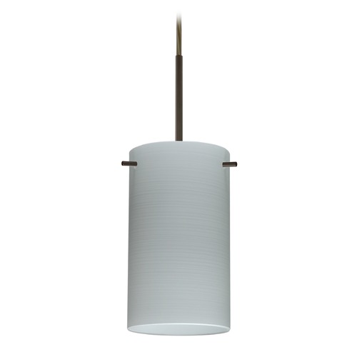 Besa Lighting Besa Lighting Stilo Bronze LED Mini-Pendant Light with Cylindrical Shade 1BT-4404KR-LED-BR