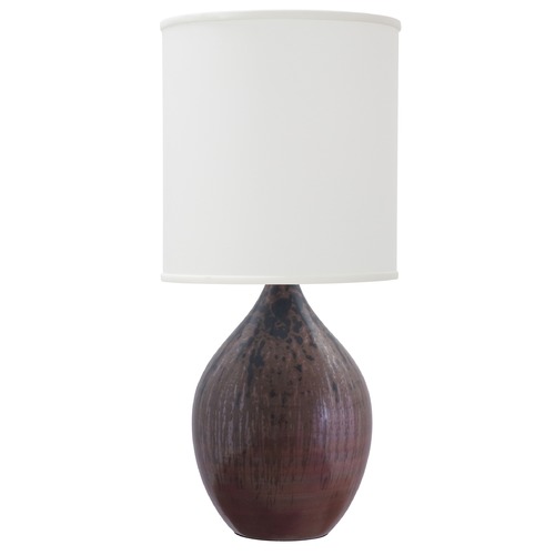 Scatchard Stoneware Decorated Red Table Lamp by House of Troy Lighting