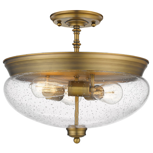 Z-Lite Amon Heritage Brass Semi-Flush Mount by Z-Lite 722SF-HBR