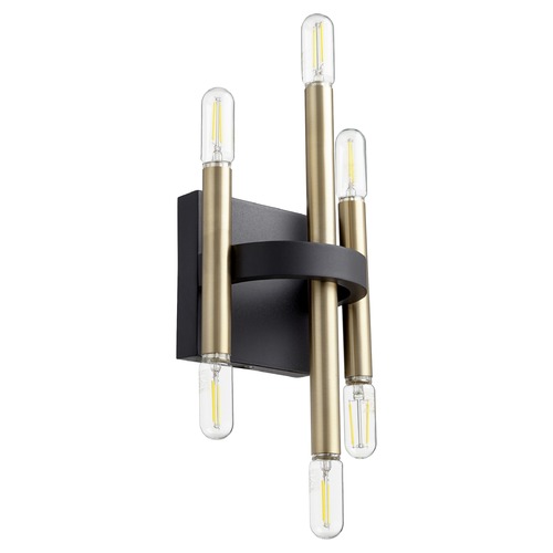 Quorum Lighting Luxe Noir & Aged Brass Sconce by Quorum Lighting 50-6-6980