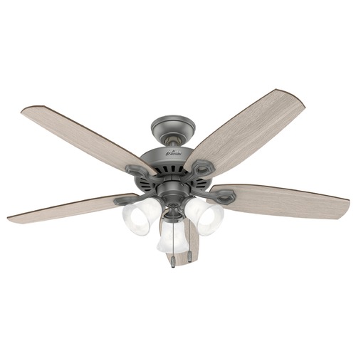 Builder Matte Silver LED Ceiling Fan by Hunter Fan Company