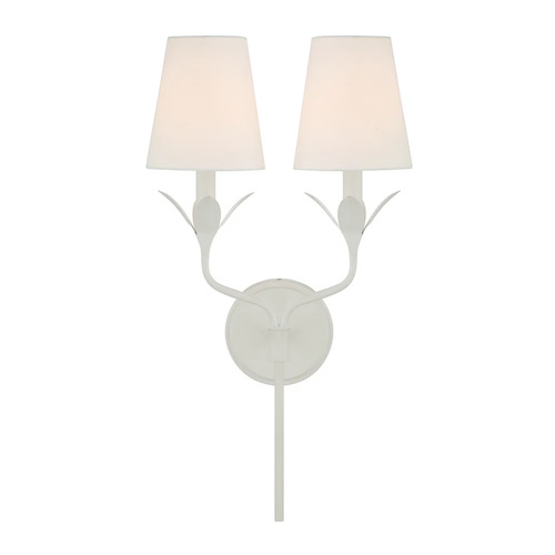 Broche 2-Light Wall Sconce in Matte White by Crystorama Lighting