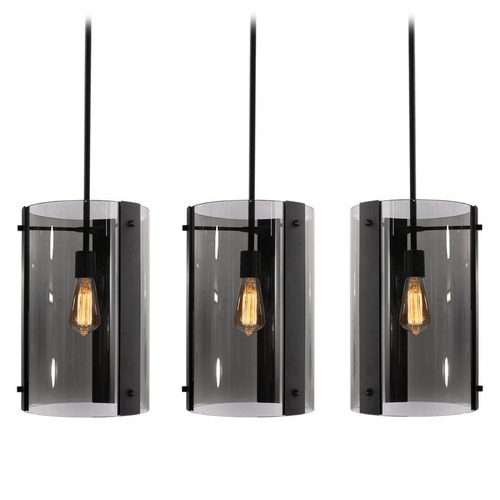 Afx Lighting Dana Black Multi-Light Pendant with Cylindrical Shade
