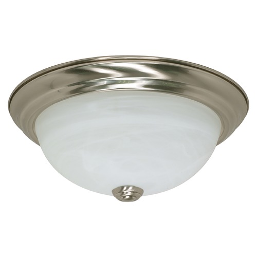 Nuvo Lighting Nuvo 11 in. 2Lt. Flushmount Brushed Nickel Finish with Smooth Alabaster Glass 60W 60/197