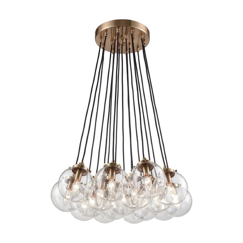 Elk Lighting Mid-Century Modern Multi-Light Pendant Brass Boudreaux by Elk Lighting 14466/17