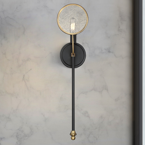 Oberyn Wall Sconce in Vintage Black & Warm Brass by Savoy House