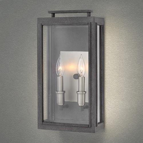 Sutcliffe 17-Inch LED Outdoor Wall Light in Aged Zinc by Hinkley Lighting