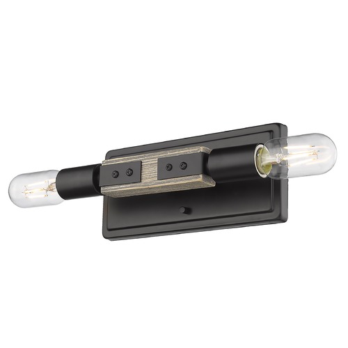 Golden Lighting Lowell Black Sconce by Golden Lighting 7808-2WBLK