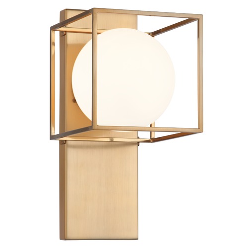 Squircle Aged Gold Sconce by Matteo Lighting