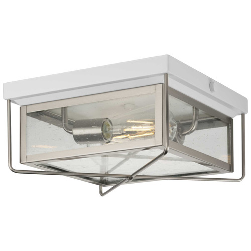 Progress Lighting Barlowe Stainless Steel & White Close To Ceiling Light