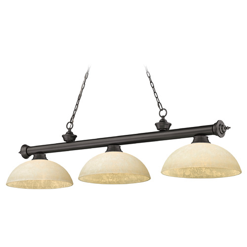 Z-Lite Cordon Bronze Billiard Light by Z-Lite 2306-3BRZ-DGM14