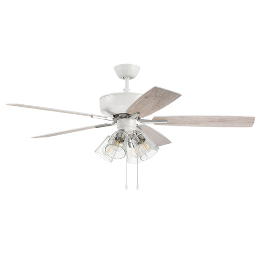 Craftmade Lighting Pro Plus 104 White & Polished Nickel LED Ceiling Fan by Craftmade Lighting P104WPLN5-52WWOK