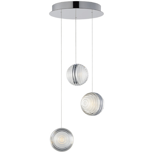 Pulse Polished Chrome LED Multi-Light Pendant by ET2 Lighting