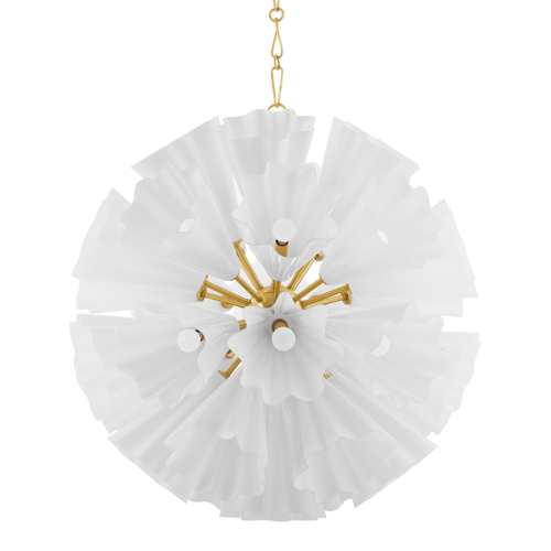 Capri 38-Inch Glass Chandelier in Aged Brass by Hudson Valley Lighting