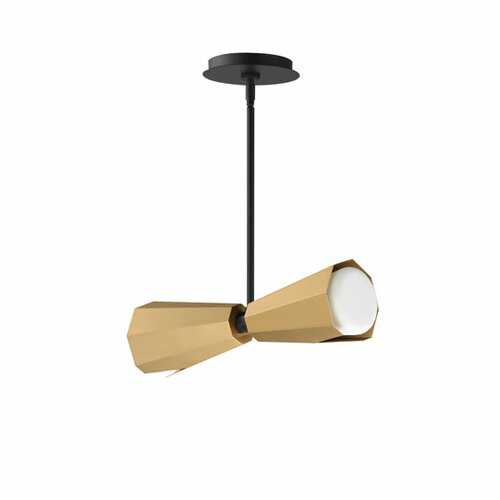 Rizzo 2-Light Pendant in Black & Antique Brass by Maxim Lighting
