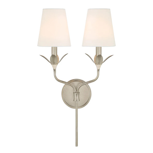 Crystorama Lighting Broche 2-Light Wall Sconce in Antique Silver by Crystorama Lighting 562-SA