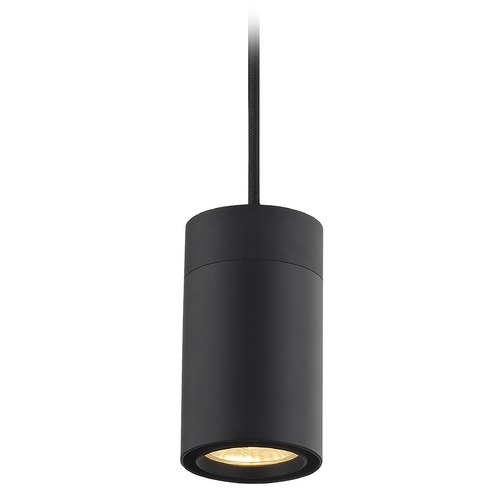 Recesso Lighting by Dolan Designs LED Cylinder Pendant in Black 3000K by Recesso TR1051V2-30-BK