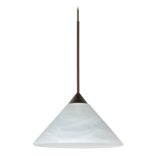 Besa Lighting Besa Lighting Kona Bronze LED Mini-Pendant Light with Conical Shade 1XT-117652-LED-BR