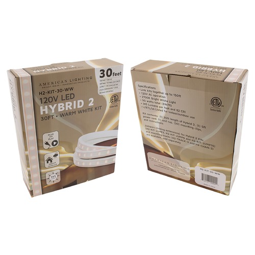 American Lighting Hybrid 2 LED Rope 30-Foot Kit 2700K by American Lighting H2-KIT-30-WW