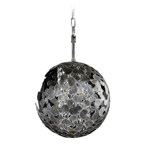 Kalco Lighting Belladonna Antique Silver Leaf Mini Pendant by Kalco Lighting 306911AF