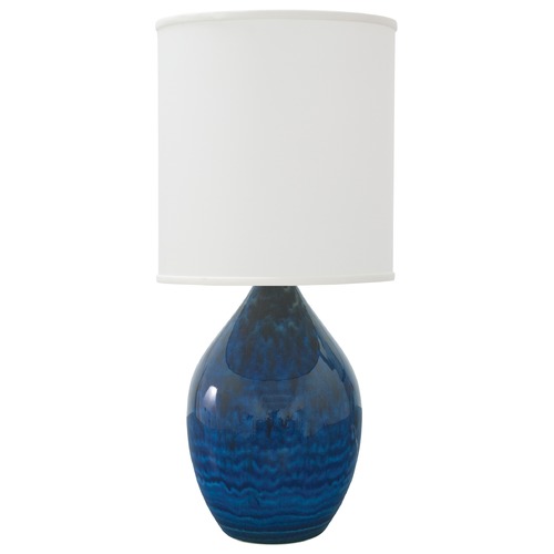 Scatchard Stoneware Midnight Blue Table Lamp by House of Troy Lighting