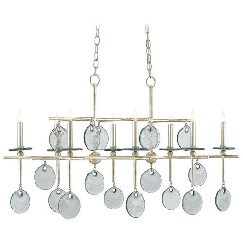 Sethos Linear Chandelier in Silver Granello by Currey & Company