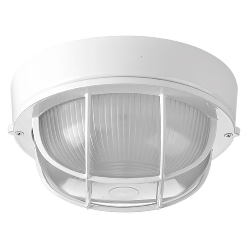 Progress Lighting 7.88-Inch Round Bulkhead Flush Mount in White by Progress Lighting P3709-30