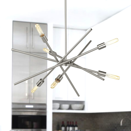 Astra Brushed Nickel 6-Light Chandelier by Progress Lighting