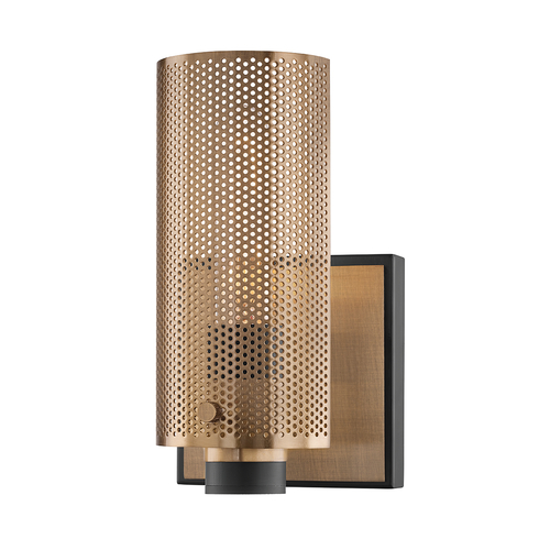 Troy Lighting Pilsen Wall Sconce in Soft Off-Black & Patina Brass by Troy Lighting B6871-SFB/PBR