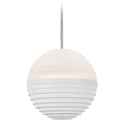 Kuzco Lighting Modern White LED Mini Pendant with Frosted Shade 3000K 235LM by Kuzco Lighting PD10502-WH