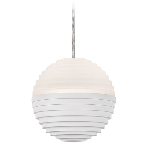 Modern White LED Mini Pendant with Frosted Shade 3000K 235LM by Kuzco Lighting