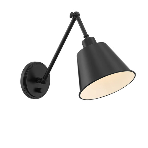 Mitchell Adjustable Wall Light in Matte Black by Crystorama Lighting