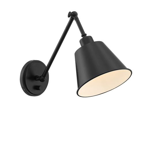 Crystorama Lighting Mitchell Adjustable Wall Light in Matte Black by Crystorama Lighting MIT-A8020-MK