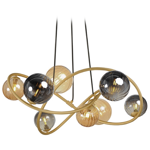 Planetary Gold LED Chandelier by ET2 Lighting