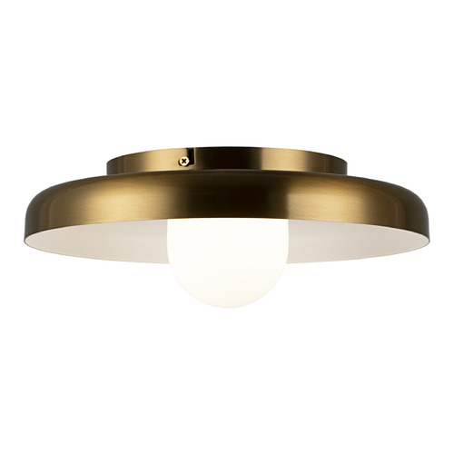 Matteo Lighting Matteo Lighting Creston Aged Gold Brass LED Flushmount Light X34411AGOP