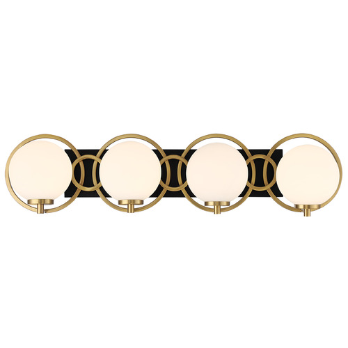 Savoy House Savoy House Lighting Alhambra Matte Black with Warm Brass Bathroom Light 8-6180-4-143