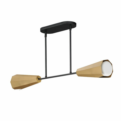 Rizzo Linear Pendant in Black & Antique Brass by Maxim Lighting