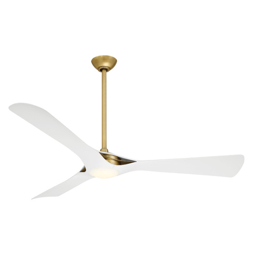 Bridge 60-Inch LED Smart Fan in Legacy Brass & White by Minka Aire