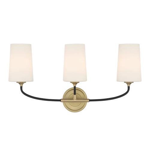 Niles 3-Light Vanity Light in Gold & Black by Crystorama Lighting