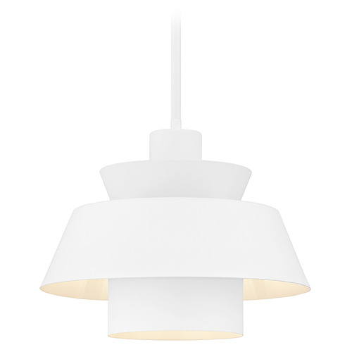 Quoizel Lighting Quoizel Lighting Lumi Matte White Pendant Light with Drum Shade LMI1814W