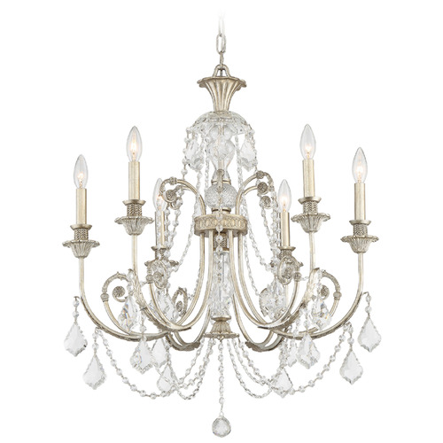 Crystorama Lighting Regis Olde Silver Crystal Chandelier
