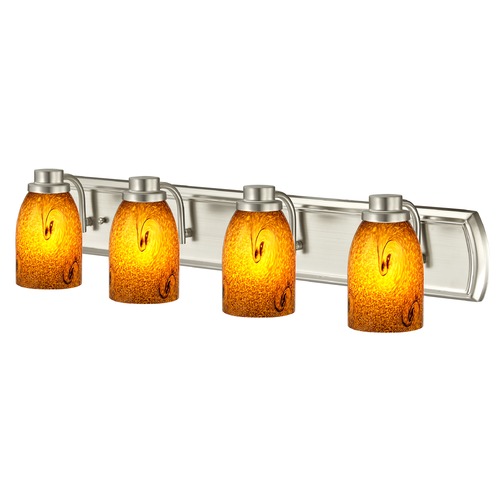 Bathroom Light with Four Lights in Satin Nickel