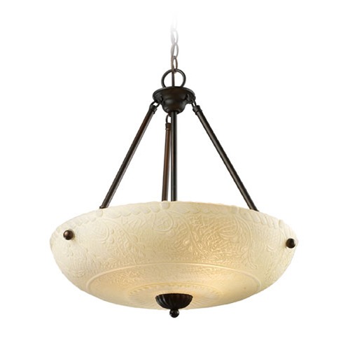 Elk Lighting Elk Lighting Restoration Pendants Aged Bronze LED Pendant Light with Bowl / Dome Shade 66322-4-LED