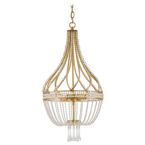 Ingenue Chandelier in Antique Gold Leaf by Currey & Company