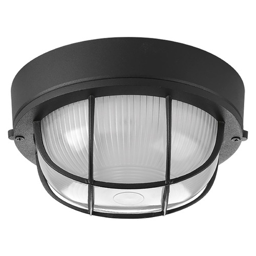 7.88-Inch Round Bulkhead Flush Mount in Black by Progress Lighting