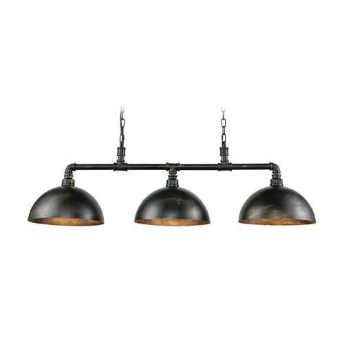 Elk Lighting Farmhouse Billiard Light Black with Gold Mulvaney by Elk Lighting 18256/3