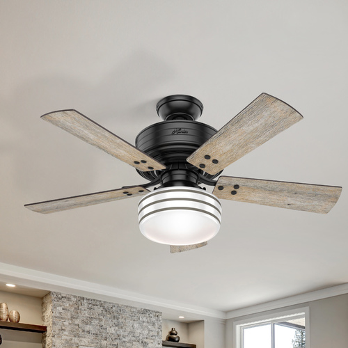 Hunter Fan Company Hunter 44-Inch Matte Black LED Ceiling Fan with Light with Hand-Held Remote 54149