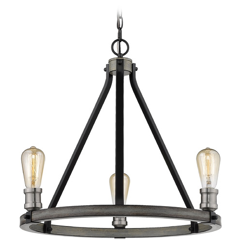 Z-Lite Kirkland Ashen Barnboard Mini-Chandelier by Z-Lite 472-3ABB