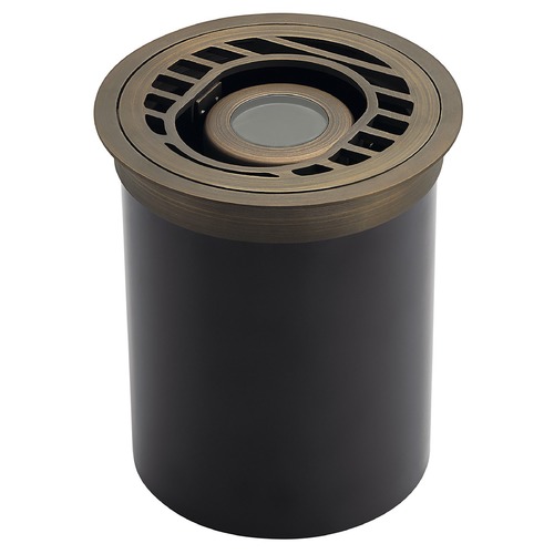 12V Articulating Well Light with Rock Guard in Centennial Brass by Kichler Lighting