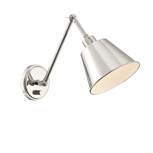 Crystorama Lighting Mitchell Adjustable Wall Light in Nickel by Crystorama Lighting MIT-A8020-PN